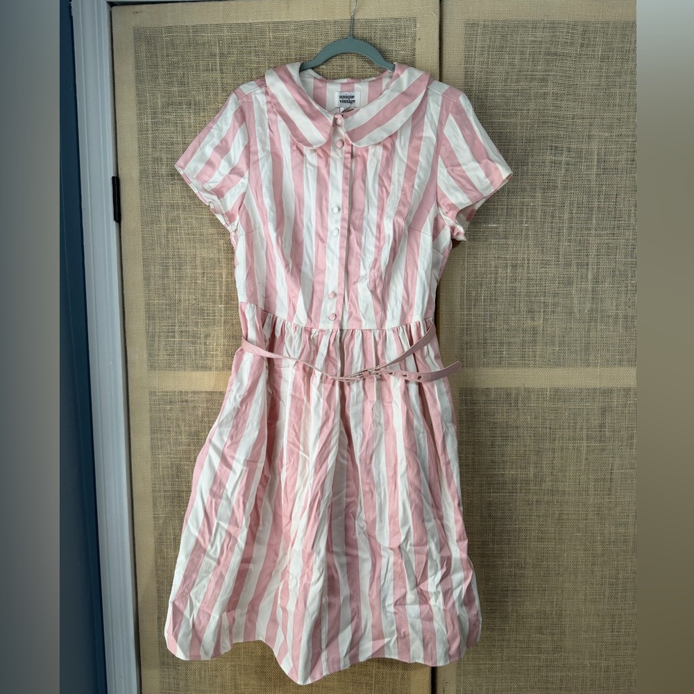 Unique Vintage Striped Peter Pan Collar Dress